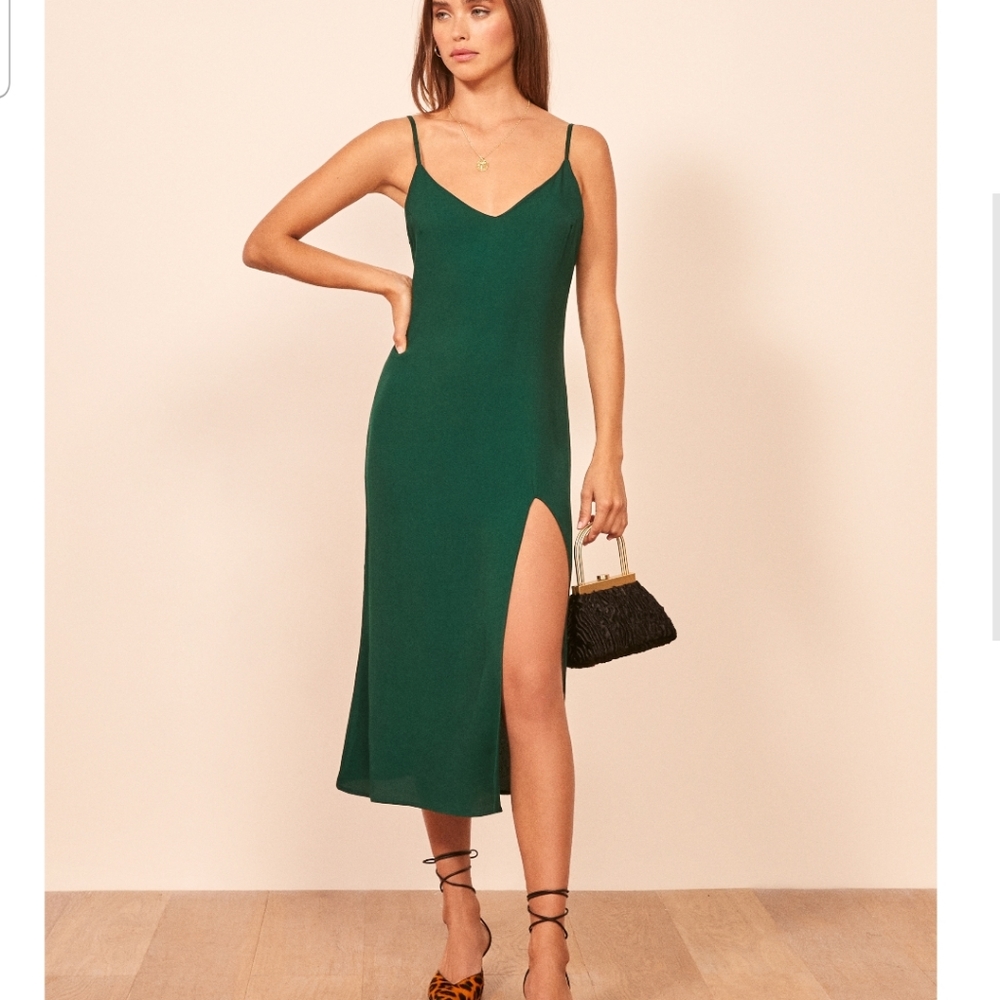 The Reformation Crimini Dress 'Emerald'